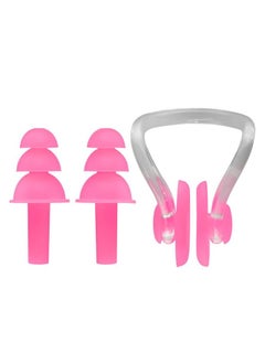 Generic Soft Silicone Waterproof Swimming Nose And Ear Ear Plugs + Box, Pink  - Image 1