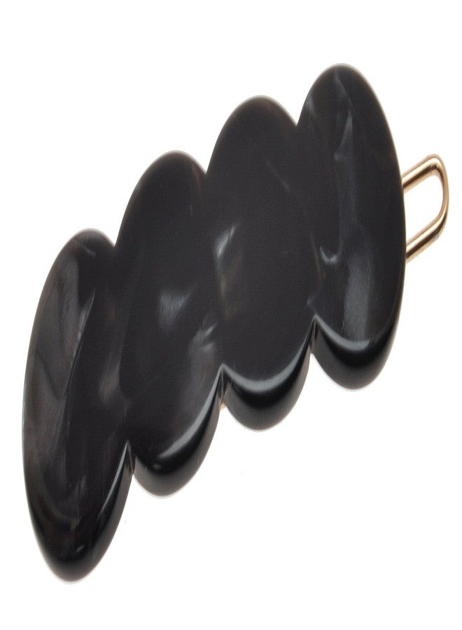 France Luxe Scalloped Tige Boule Barrette - Nacro Black - Image 1
