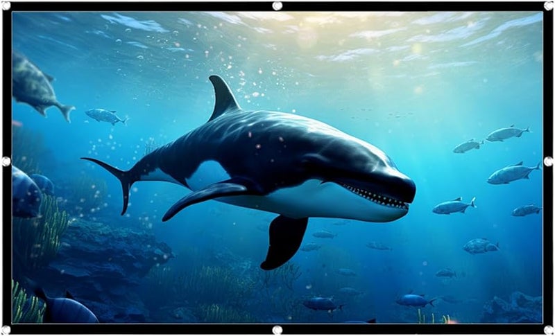 60 Inch Portable Theater Screen Foldable Magnetic Roll Up for Outdoor Indoor Movie Nights Presentations - Image 1