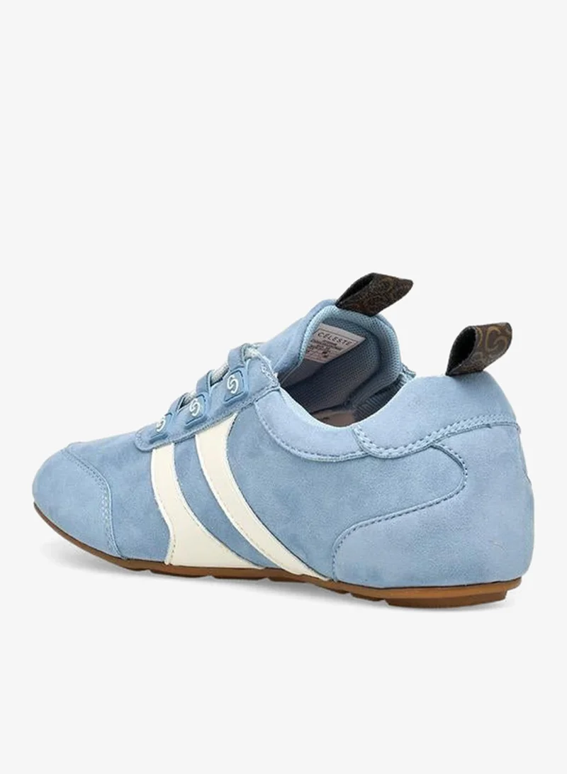Celeste BLUE Women Panelled Lace-Up Ankle Sneakers for Women | Best Price UAE