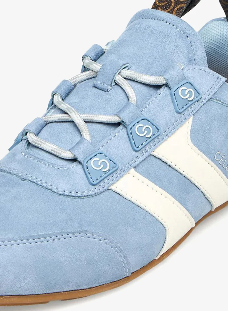 Celeste BLUE Women Panelled Lace-Up Ankle Sneakers for Women | Best Price UAE