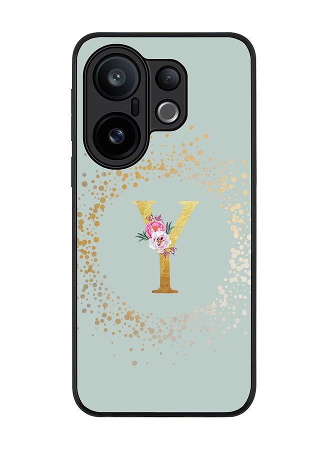 Stylizedd For vivo X200 FE / S30 Pro mini Case,Slim fit Camera Protection, Shockproof Thin Phone cover  - Custom Monogram Floral - Y  (Light Grey )