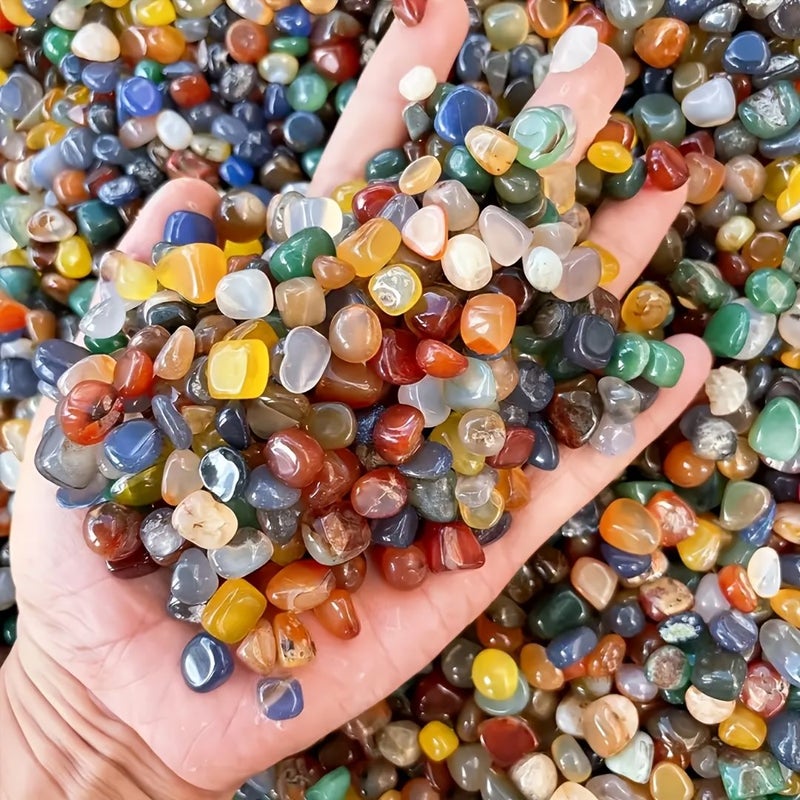 Natural Multicolored Agate Stone Beads 9 To 12mm 300g For Boho Decor Vase Filler Fish Tank Ornament Festival Birthday Party Decoration - Image 1
