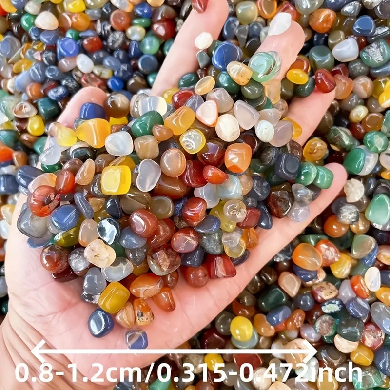 Natural Multicolored Agate Stone Beads 9 To 12mm 300g For Boho Decor Vase Filler Fish Tank Ornament Festival Birthday Party Decoration - Image 3
