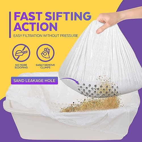BETAPET Sifting Litter Box Liners- 30-Count Elastic Cat Pan Liners for Large, Extra Large, Giant, and Extra Giant Litter Box - 36" x 18" Universal Fit Quick Sifting Cat Litter Bags - Image 3