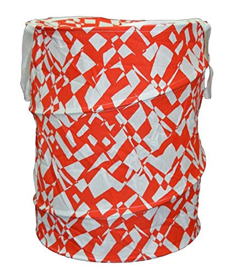 Kuber Industries Big Round Cloth Foldable Laundry Basket Bag, Volume:-40L,Multi Color - Image 1