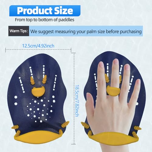 UCEDER Swim Paddles Hand ,Swim Training Hand Paddles with Adjustable Elastic Straps for Lap Swimming,Improve Speed, Form & Strength for Beginners & Skilled Swimmers - Image 2