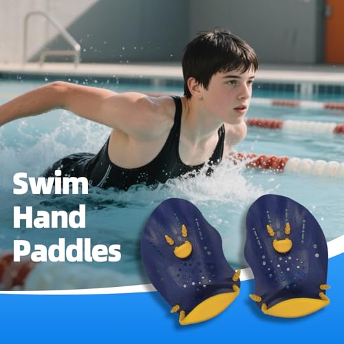 UCEDER Swim Paddles Hand ,Swim Training Hand Paddles with Adjustable Elastic Straps for Lap Swimming,Improve Speed, Form & Strength for Beginners & Skilled Swimmers - Image 4