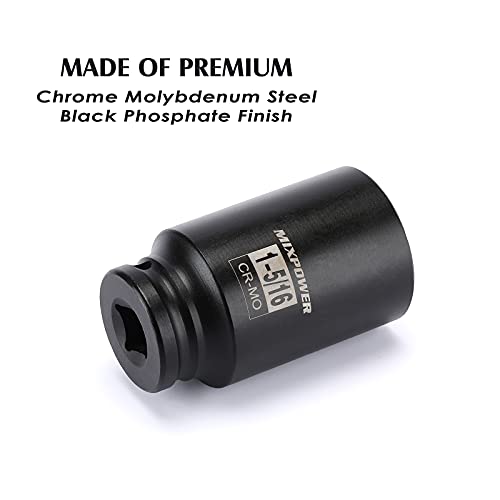 MIXPOWER 1/2" Drive Deep Impact Socket, CR-MO, 1-5/16", 6 Point, Axle Nut Impact Grade Socket for Easy Removal - Image 4