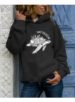 Generic Long Sleeve Hoodie Womens Fashion Animal Print round Neck Pullover Sweatshirt Streetwear Style Comfortable Fit Polyester Fiber white hooded  - Image 2