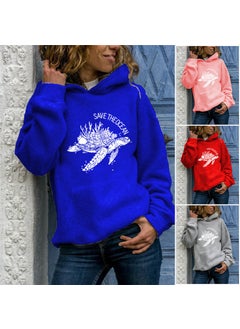 Generic Long Sleeve Hoodie Womens Fashion Animal Print round Neck Pullover Sweatshirt Streetwear Style Comfortable Fit Polyester Fiber white hooded  - Image 3