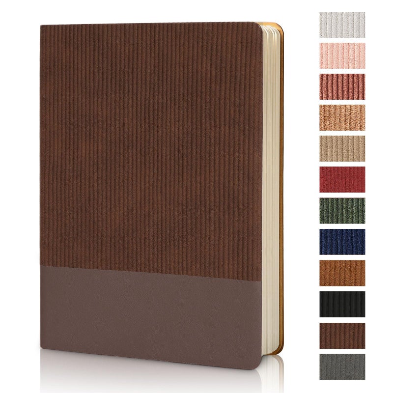 TSFPapier Lined Journal Notebook for Work College Ruled Note Book 5.79"x8.27" A5 PU Leather Daily Journaling 216 Pages for Women Men Writing Home School Supplies Business (Coffee) - Image 1