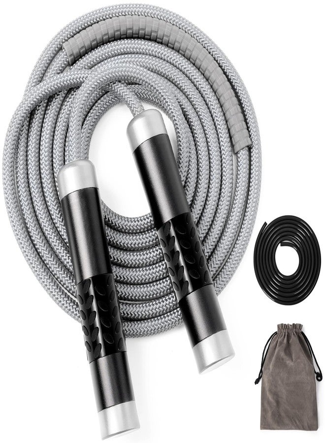 Mangodan 1LB Weighted Jump Ropes for fitness Women Men, Tangle-Free Ball Bearing Rapid Speed Skipping Jump Rope with Adjustable 9mm Cotton & PVC Cord, Aluminum Handles for MMA, Boxing, CrossFit,