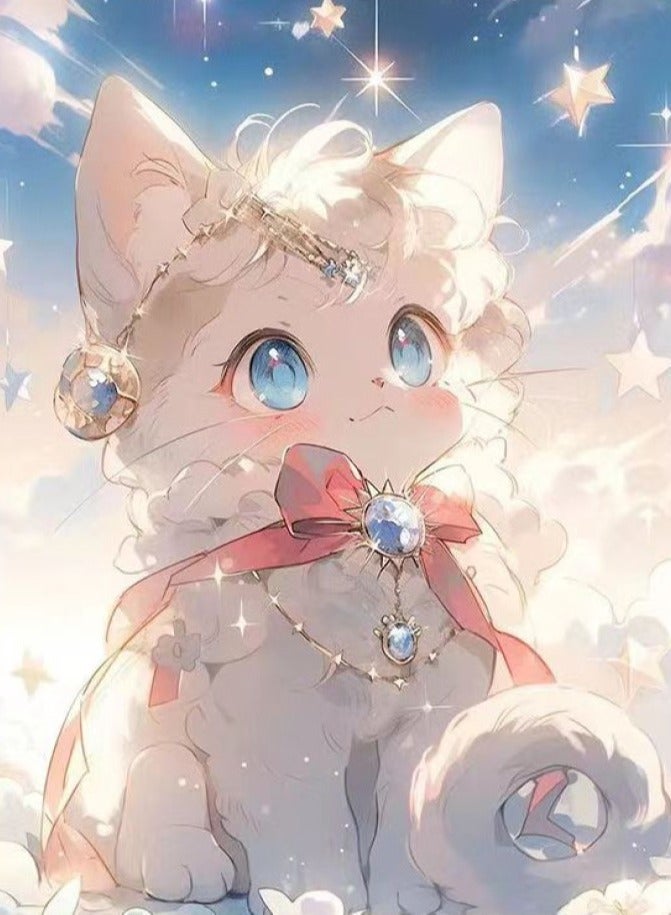 Bluejw 5D Sweet Cat Diamond Painting DIY Full Diamond Series Bedroom Decoration Painting - Image 2