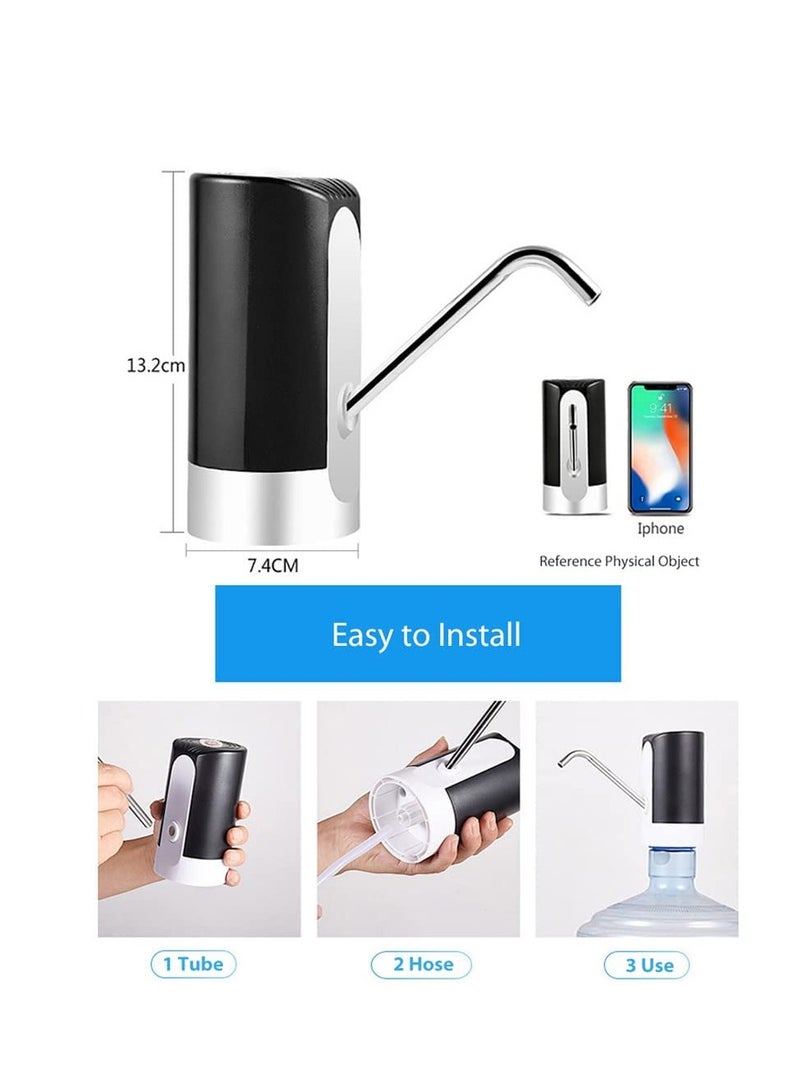 Excefore Automatic Electric Water Bottle Pump Dispenser for 5-Gallon Bottles with USB Charging and Storage Bag (Black) - Image 3