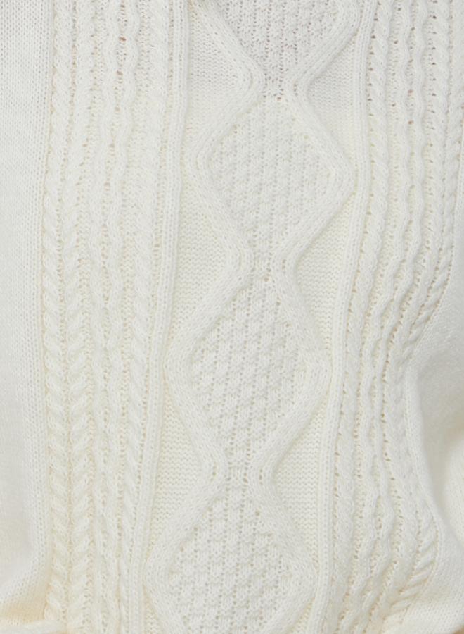 ستايلي سويتر محبوك بحياكة كابل بقصة عادية - Image 3