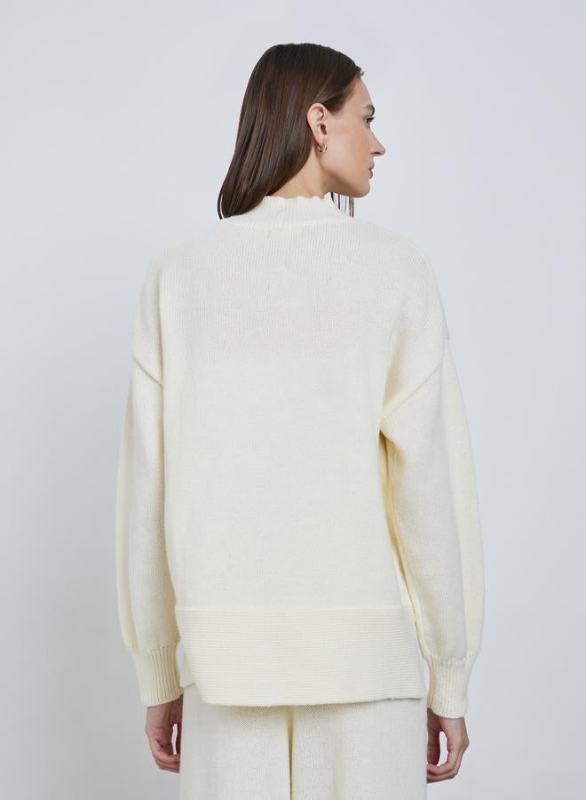 ستايلي سويتر محبوك بحياكة كابل بقصة عادية - Image 4