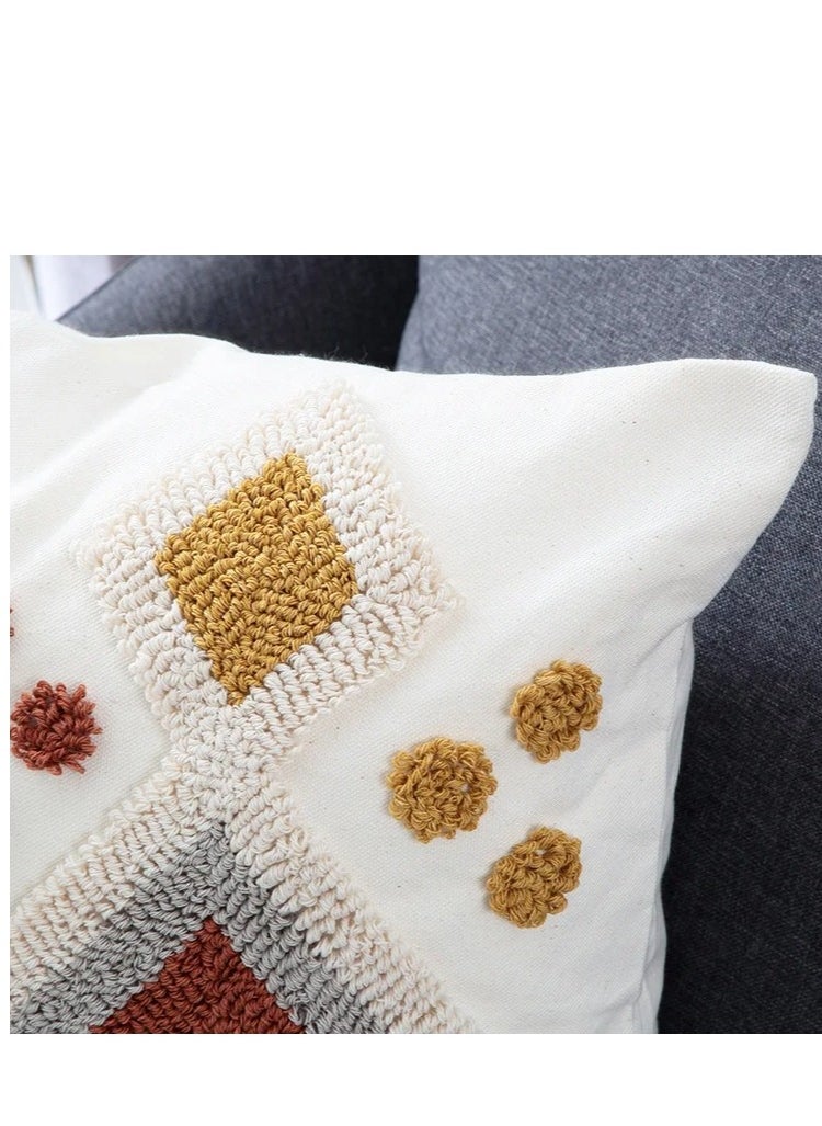 Y&D New Design Boho Style Tufted Geometric Pattern Cushion Cover With Tassels Home Decor Super Soft Woven Tufted Pillow Cases 45*45cm  - Image 4