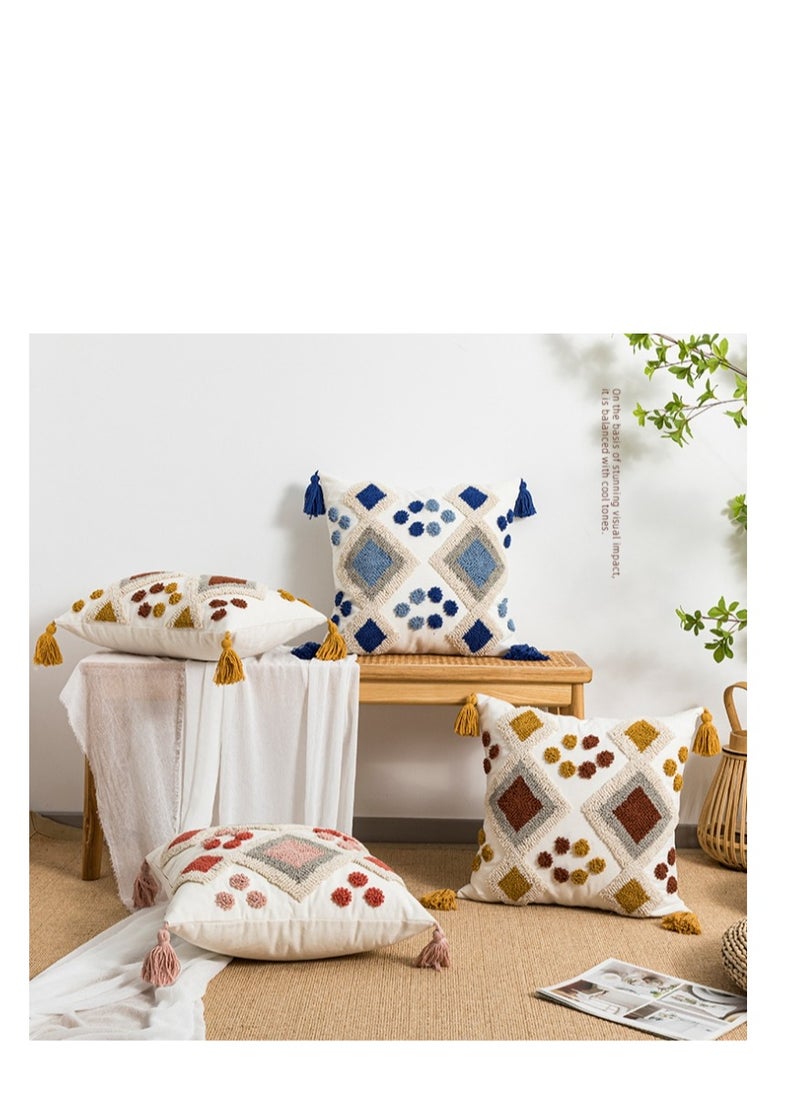 Y&D New Design Boho Style Tufted Geometric Pattern Cushion Cover With Tassels Home Decor Super Soft Woven Tufted Pillow Cases 45*45cm  - Image 2