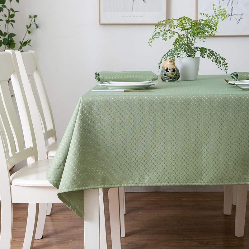 Tektrum 60 X 84 inch Rectangular Elegant Waffle Weave Check Jacquard Tablecloth Table Cover - Waterproof/Stain Resistant/Spill Proof/Wrinkle Free-Great for Dinner  Banquet (Light Sage Green) - Image 5