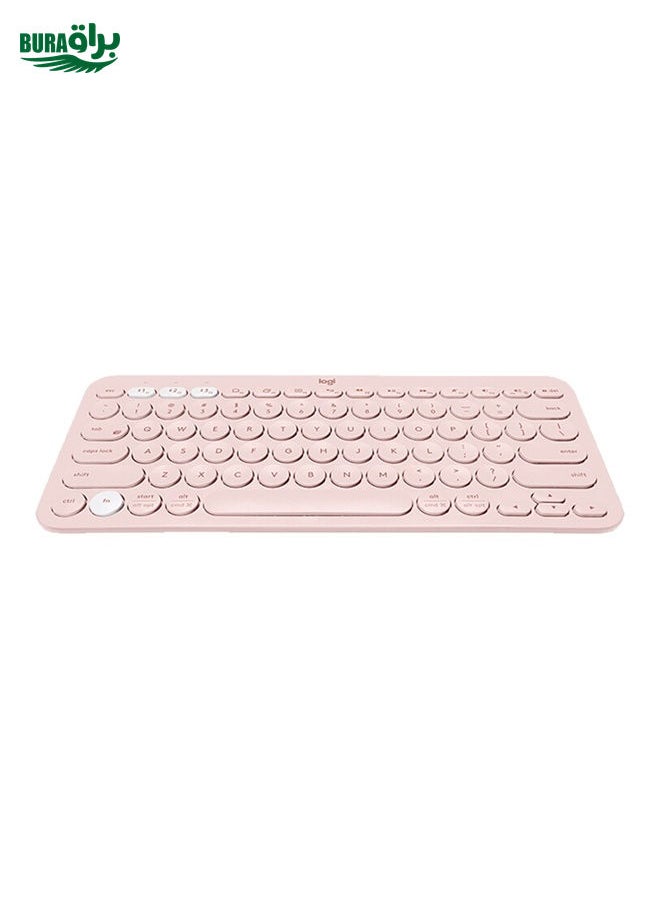 BURAQ - Logitech K380 Portable Multi-Device Wireless Bluetooth Keyboard (Pink) - Image 1