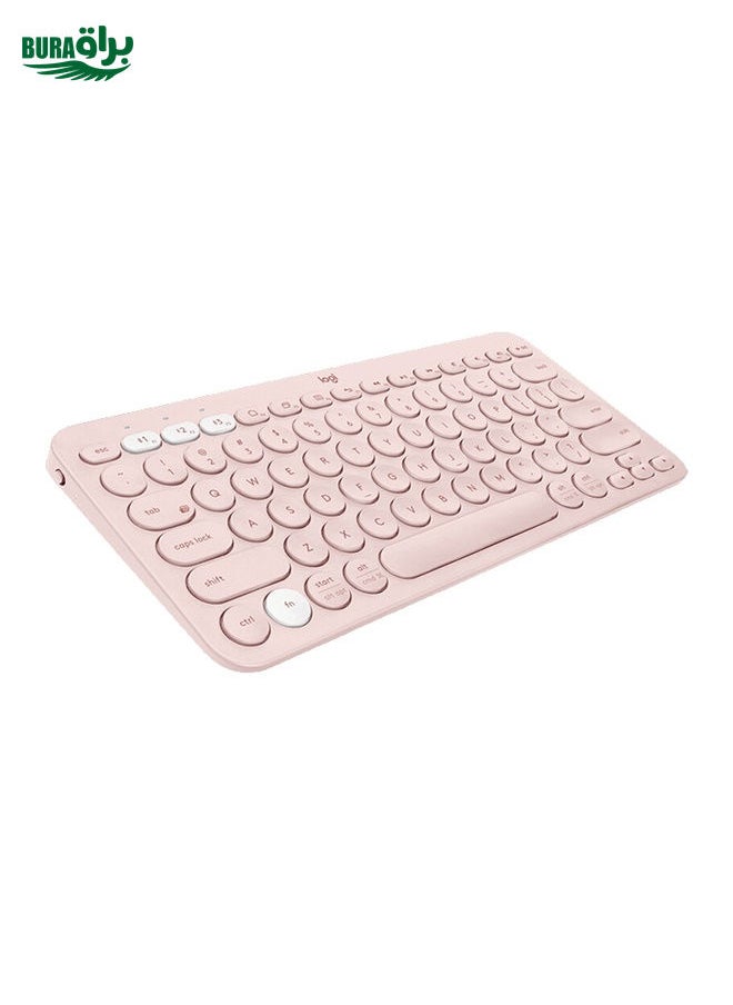 BURAQ - Logitech K380 Portable Multi-Device Wireless Bluetooth Keyboard (Pink) - Image 1