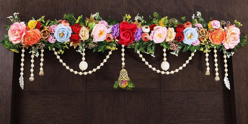 Generic Vvisba Craft Beautiful Flower Toran Handmade Door HangingBandarwalToran for Door 37inch  - Image 1