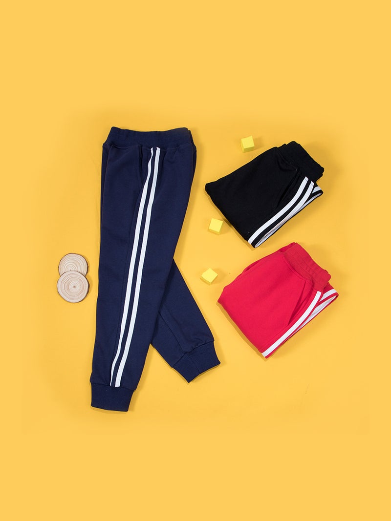 Girls' Red Pants Boys' Sports Pants Children'S Trousers Primary School Uniform Pants Two Bars Dark Blue - Image 5