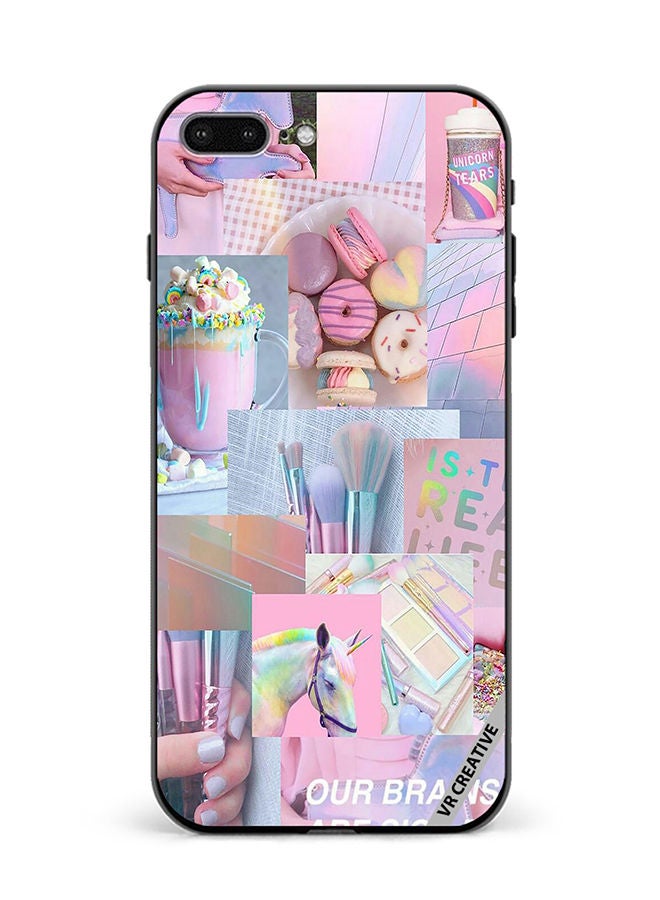 Protective Case Cover For Apple iPhone 7 Plus/8 Plus Pink Design College Design Multicolour