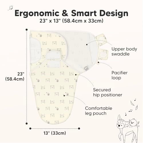 KeaBabies 3Pack Organic Baby Swaddle Sleep Sacks Swaddles for Newborns Infant 36 Months Baby Girls Boys Soft Snug Newborn Sleep Sack Nursery Swaddling Blankets Bumble Bear L - Image 3