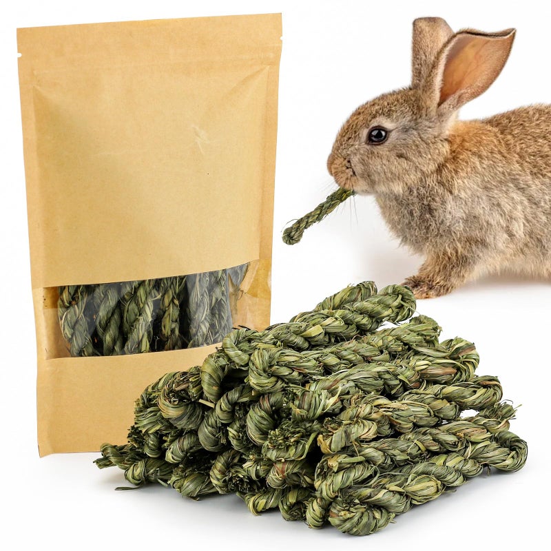 matafat 25pcs Rabbit Timothy Hay Toy for Bunny Small Animal Treats Natural Grass Stick Chew Toys Snacks Molar Teeth Grinding for Guinea Pigs Chinchillas Hamsters - Image 1