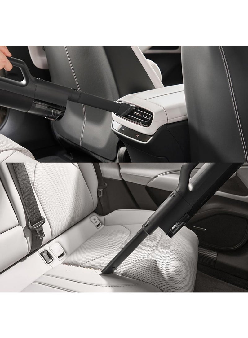 شاومي مكنسة كهربائية للسيارة من Mijia، قوة شفط 21 كيلو باسكال، حاوية غبار كبيرة سعة 150 مل، ترشيح بخمس مراحل، مجمع غبار حلزوني، إخراج الغبار بلمسة واحدة، بطارية 2400 مللي أمبير - أسود - Image 2