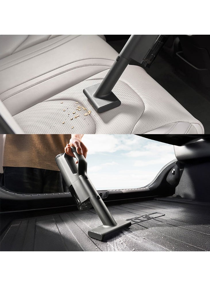 شاومي مكنسة كهربائية للسيارة من Mijia، قوة شفط 21 كيلو باسكال، حاوية غبار كبيرة سعة 150 مل، ترشيح بخمس مراحل، مجمع غبار حلزوني، إخراج الغبار بلمسة واحدة، بطارية 2400 مللي أمبير - أسود - Image 3