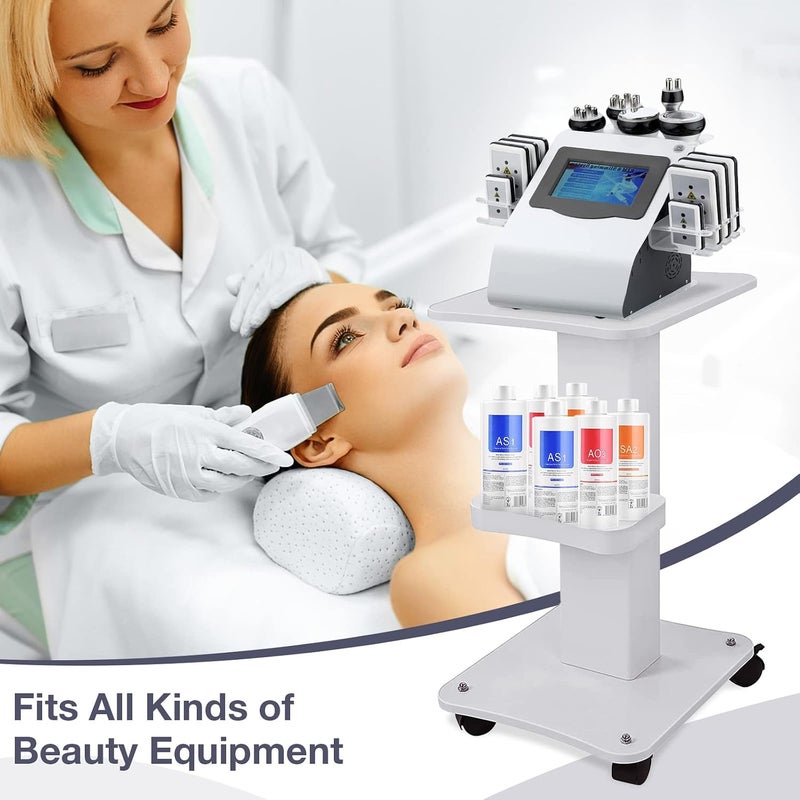 Esthetician Trolley Cart with Wheels, Aluminum Salon Spa Beauty Machine Trolley Stand, Load 135Lbs, 3 Tier Beauty Rolling Cart Esthetician Machine Mobile Cart for Beauty Instrument Storage - Image 2
