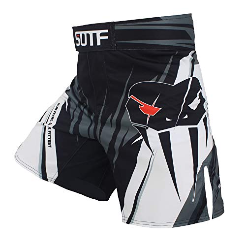 SOTF MMA Boxing Shorts Men Fight Shorts Men BJJ No Gi Shorts Gray Medium Waist 31533 inch - Image 1