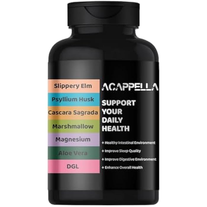 ACappella NATURALS ACAPPELLA Magnesium Glycinate Probiotic for Women Psyllium Husk Capsules Slippery Elm with Marshmallow Root Aloe Vera Capsules Cascara Sagrada DGL Extract Supplement - Image 1