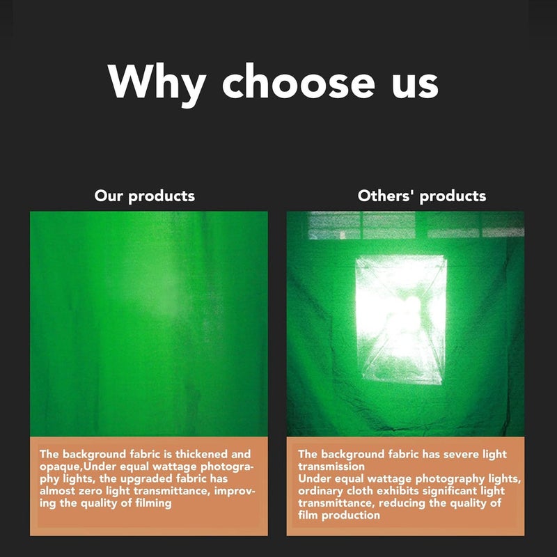 Green Screen Backdrop, Multifunctional Opaque 6.6x9.8ft Cotton Polyester Blend Portable Green Screen with Easy Setup for Streaming ID Photos Video Conferences Interviews - Image 4