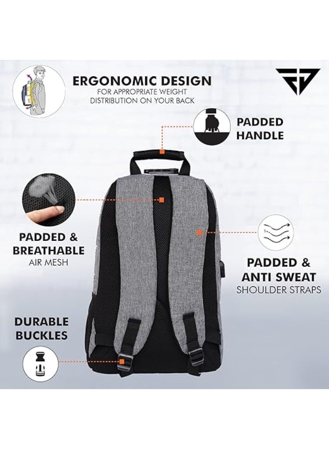 FUR JADEN Anti Theft Number Lock Backpack Bag with 15.6 Inch Laptop Compartment, USB Charging Port & Organizer Pocket for Men Women Boys Girls - Image 4