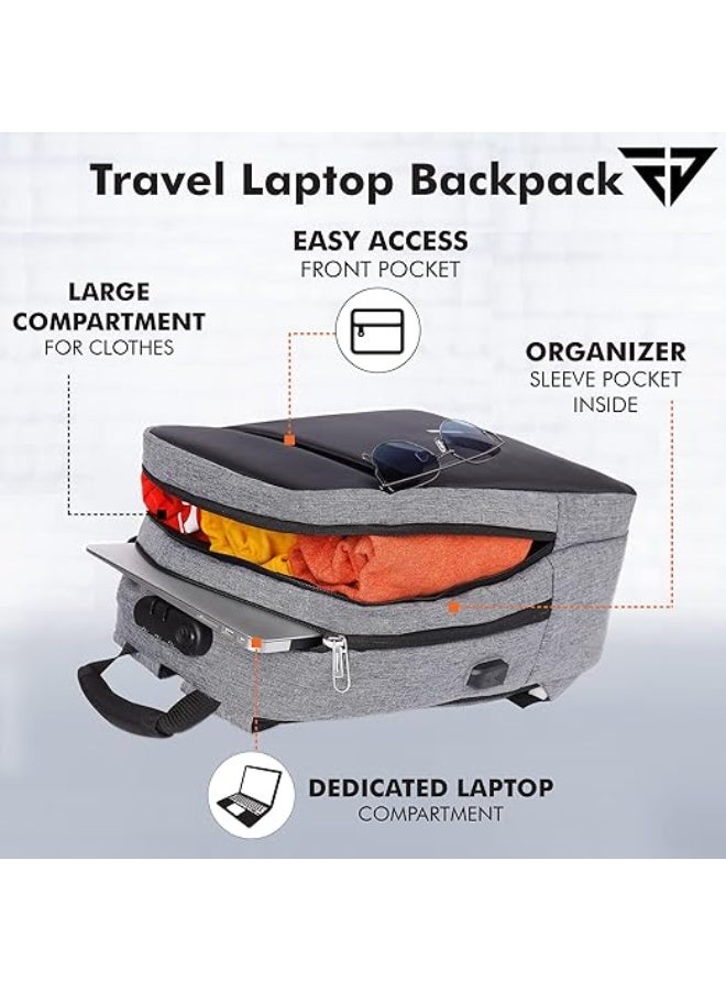 FUR JADEN Anti Theft Number Lock Backpack Bag with 15.6 Inch Laptop Compartment, USB Charging Port & Organizer Pocket for Men Women Boys Girls - Image 3