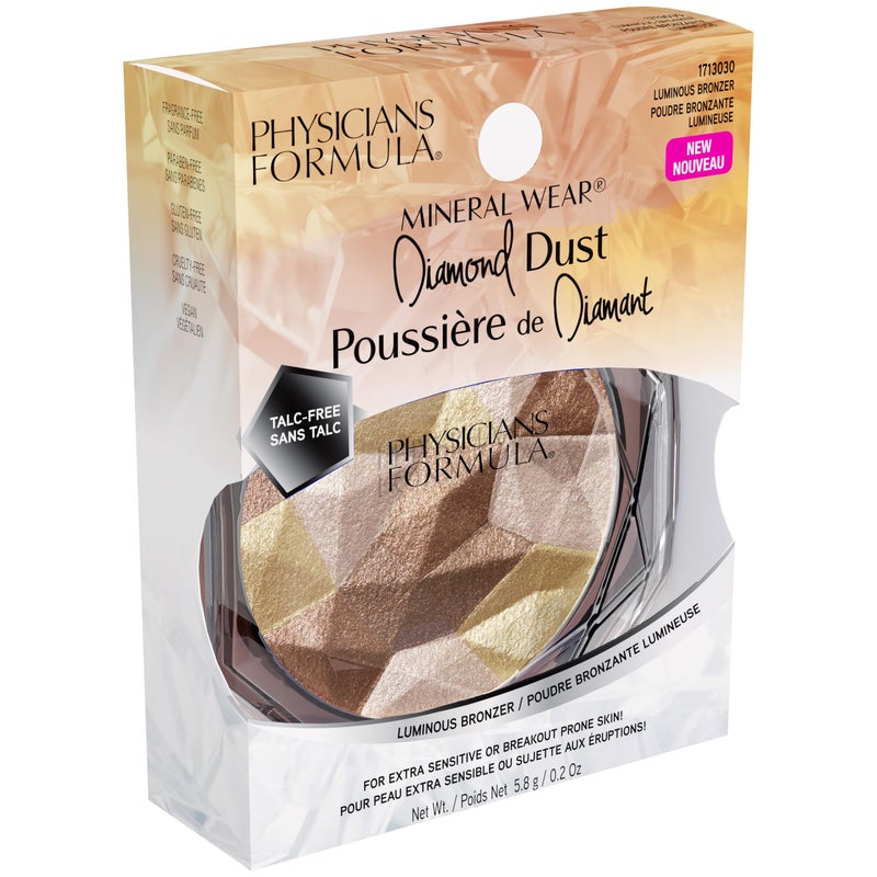 Physicians Formula Mineral Wear Diamond Dust, Vitamin E Mineral Weightless Powder and Serum Hybrid, Warm Radiant Finish, Vegan, Talc-Free, Cruelty-Free - Luminous Bronzer - Image 5