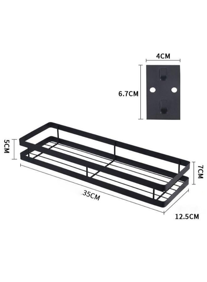 Maston Punch-Free Wall Mount Seasoning Storage Rack Black 37 x 13 8centimeter - Image 2