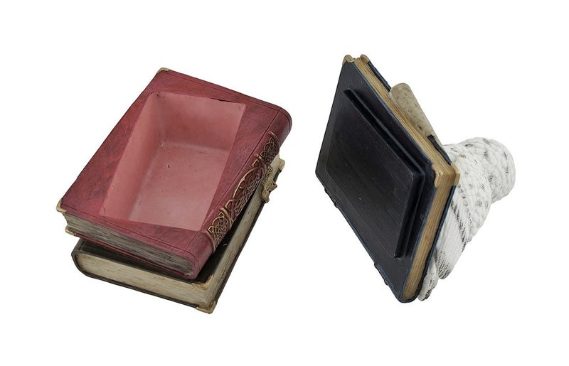 Veronese Design Wise Snow Owl Resting on Scholar`s Books Trinket Box - Image 4