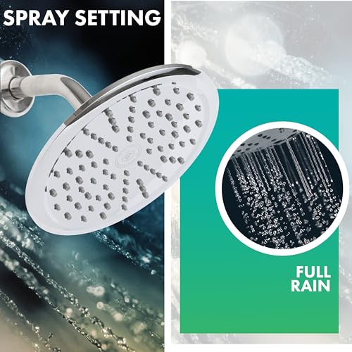 Niagara Conservation N9520CH Rainfall Spa 1-Spray with 2 GPM 8-in. Wall Mount Adjustable Fixed Shower Head in Chrome, 1-Pack | Bathroom Shower Head Sprayer with Pressure Compensation - Image 4