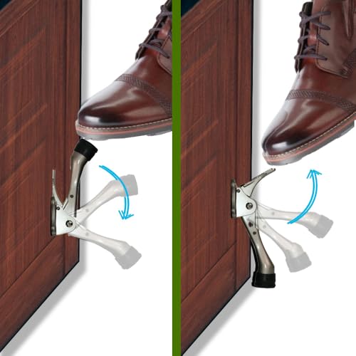 Hashi One Touch Kickdown Door Stopper, Door Holder, Heavy Duty Door Stops, Bottom of Door, Height-Adjustable Rubber Tips by HASHI (Antique Bronze 4 inch x 2pack) - Image 4