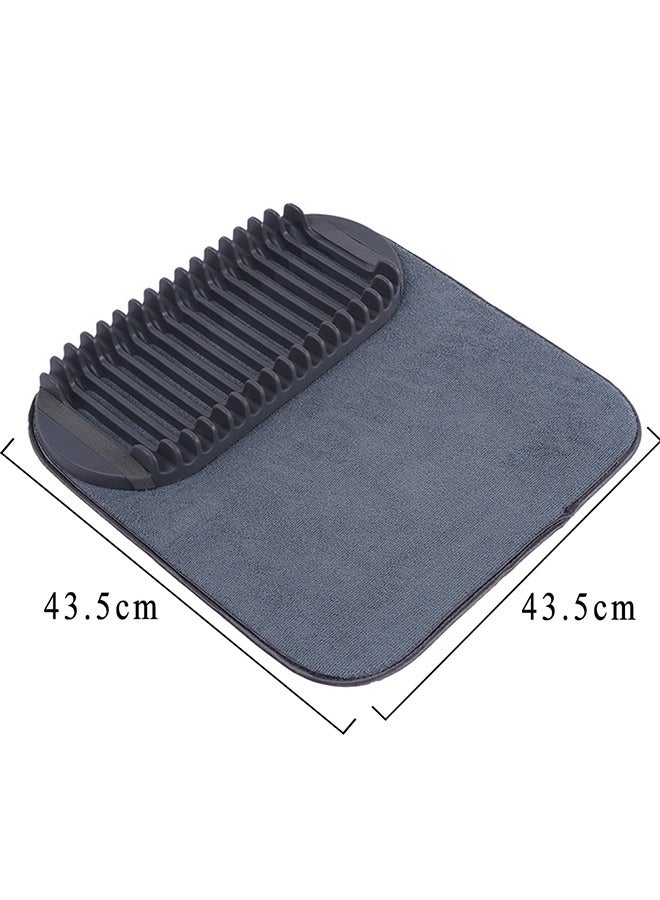 Rack and Microfiber Dish Drying Mat Space Saving Lightweight Design Folds Up for Easy Storage Mini Charcoal  - Image 5