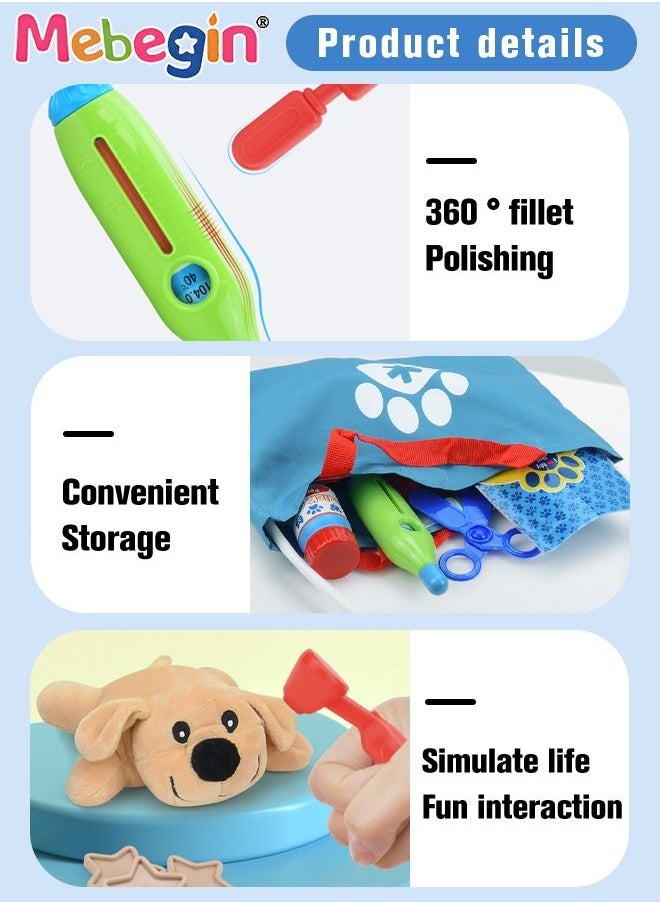 MEBEGIN 23 Pieces Vet Play Set, Examine and Treat Pet Vet Play Set, Kids Veterinary Play Set with Rich Accessories, Fun Vet Themed Playset with Shoulder Bag and Suffed Dog, Pretend Play Doctor Set for Kids Aged 3+  - Image 5