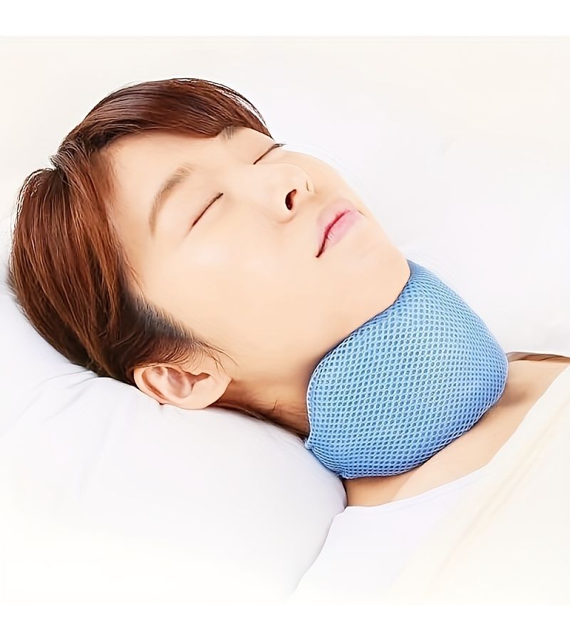 Anti Snoring Neck Support Band Jaw Fixation Sleep Aid Blue Blue - Image 1