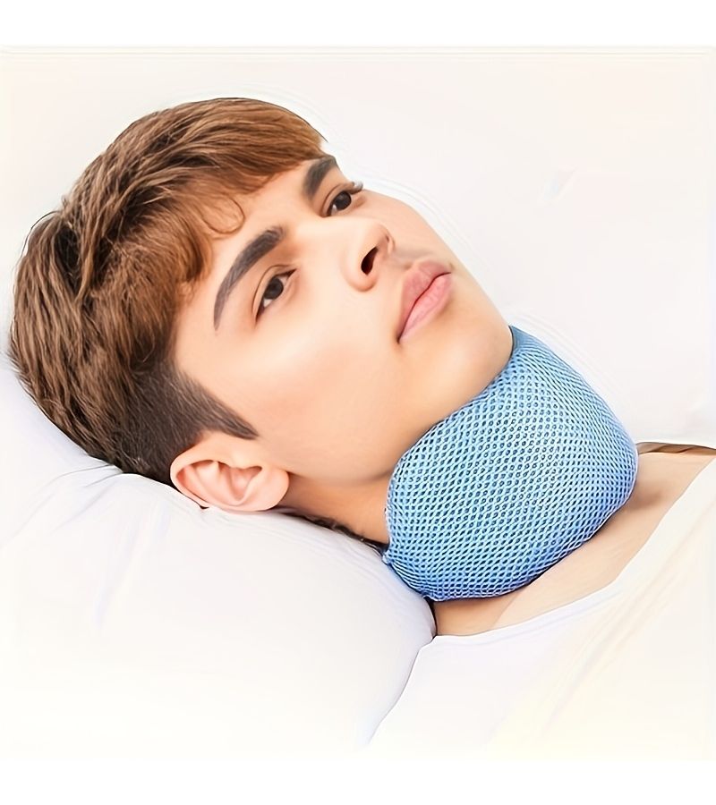 Anti Snoring Neck Support Band Jaw Fixation Sleep Aid Blue Blue - Image 3