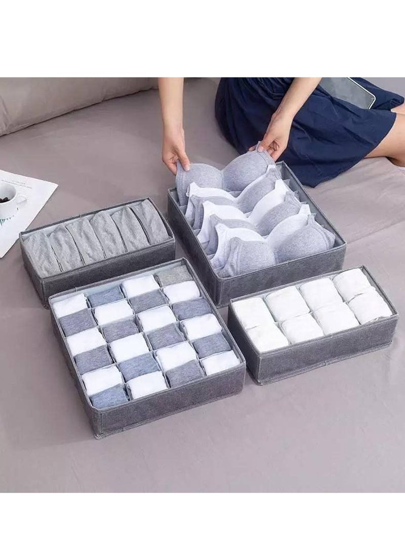 4-Piece Underwear Organizer Storage Box Set Multicolour - Image 1