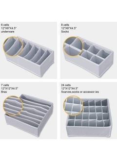 Generic 4-Piece Underwear Organizer Storage Box Set Multicolour  - Image 4